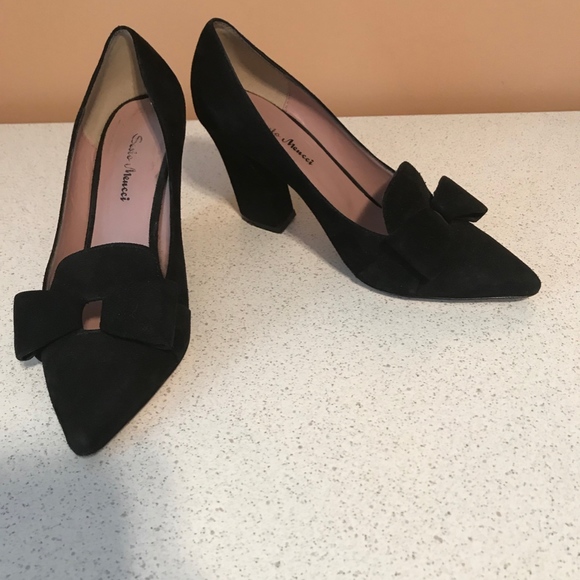 Sesto Meucci Black Suede Pumps Size 7.5 - Picture 6 of 6